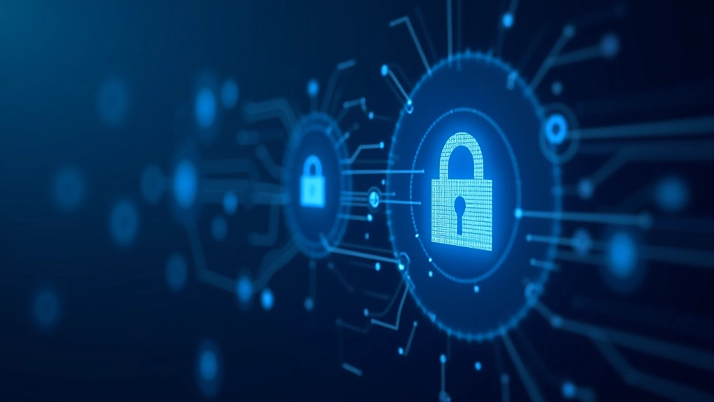 Sistem güvenliği sembolü, dijital kilit ve şifreli veri tabanı gösterimi