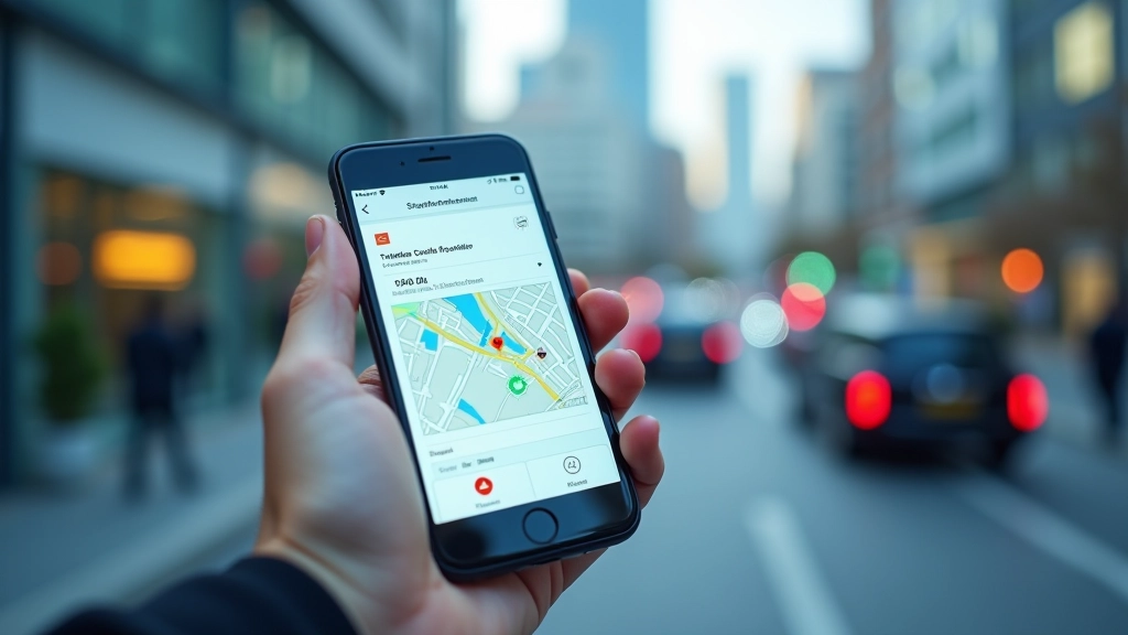 Ankara'da, akıllı ulaşım uygulaması ekranı gösteren smartphone, trafik durumu haritası açık